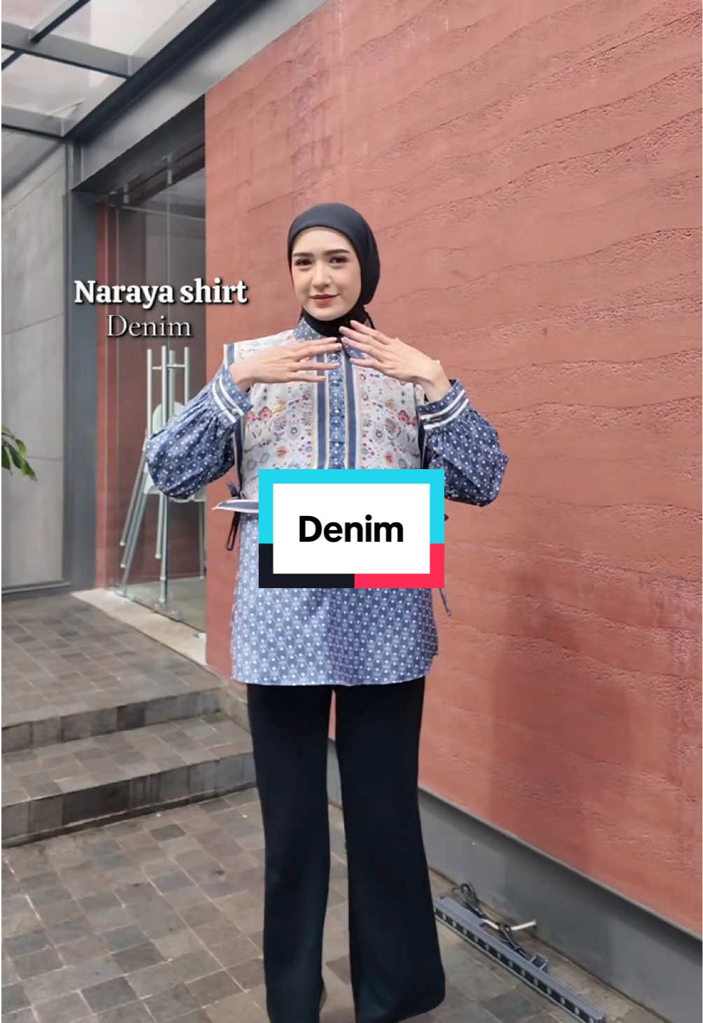 Outfit check naraya denim vestnya cantik banget #fypage #ootdhijab #guncangpromo1111 #gajiansale #outfitideas 
