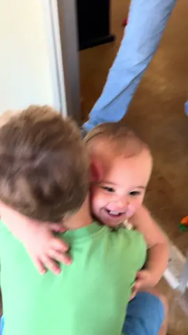 My daughter went through a phase when we picked her up from daycare: she ran straight to her brother to say “Hi Bubby!” #hibubby #brothersister 