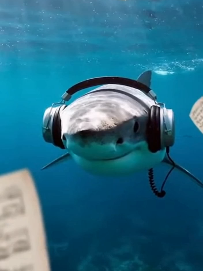 Scientists say classical music reduces shark aggression 😂 #shark #video #weirdvideo