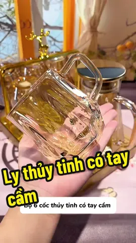 Bộ 6 cốc thủy tinh trong suốt chịu nhiệt có tay cầm #bolycocthuytinh #cocthuytinh #bo6cocthuytinh #tiemcuachang #giadungtienich 