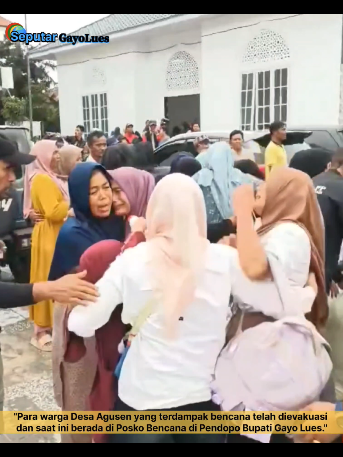 Warga Desa Agusen yang terdampak banjir telah dievakuasi ke posko bencana di Pendopo Bupati Gayo Lues.