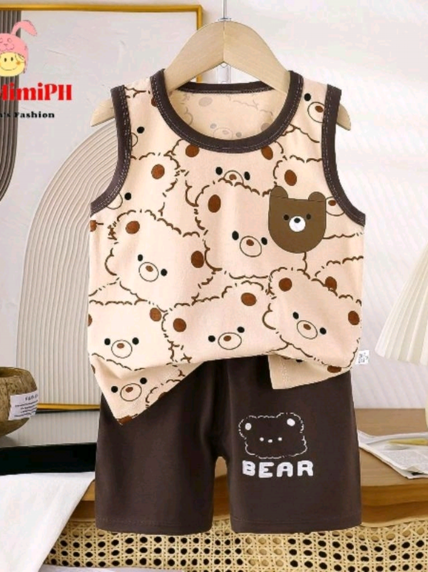 Check out LoveMimiPH | For Boys Baby & Kids Sleeveless Shorts Set Pure Cotton Summer Indoor & Outdoor Outfit for ₱95 - ₱125.