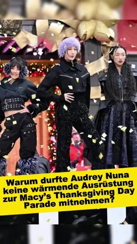 Warum war Audrey Nuna das einzige Mitglied von HUNT R/X, dem es verboten wurde, warme Kleidung zur Macy’s Thanksgiving Day Parade mitzubringen?#fyp #celebrity #huntrx #audreynuna #kpop 