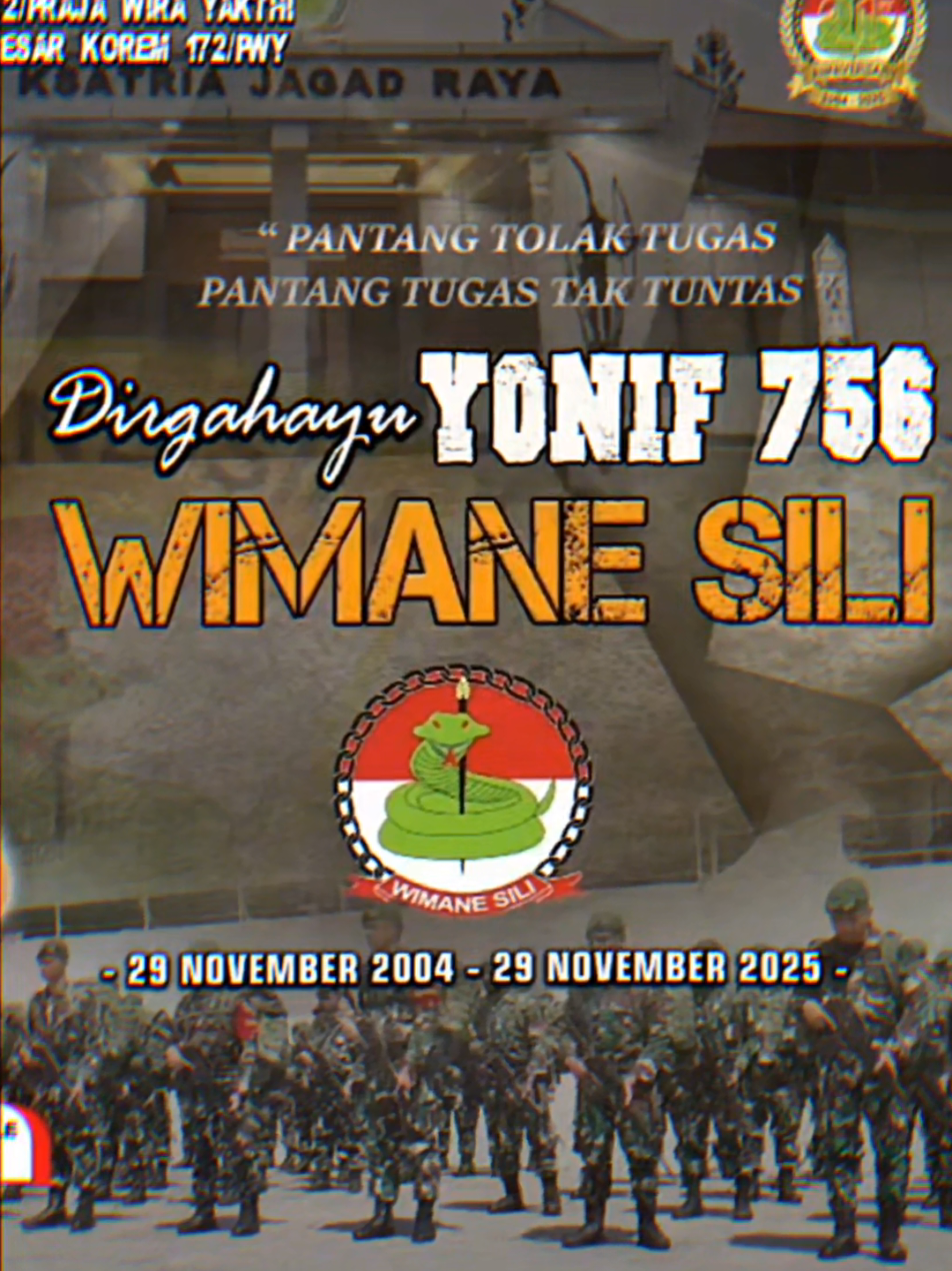 DIRGAHAYU YONIF 756/WMS KE 21, KESATRIA TEMPUR JAGAD RAYA, KESATRIA PELINDUNG RAKYAT 💪🇲🇨👍👍👍 #756 #papua #yonif #fyp 