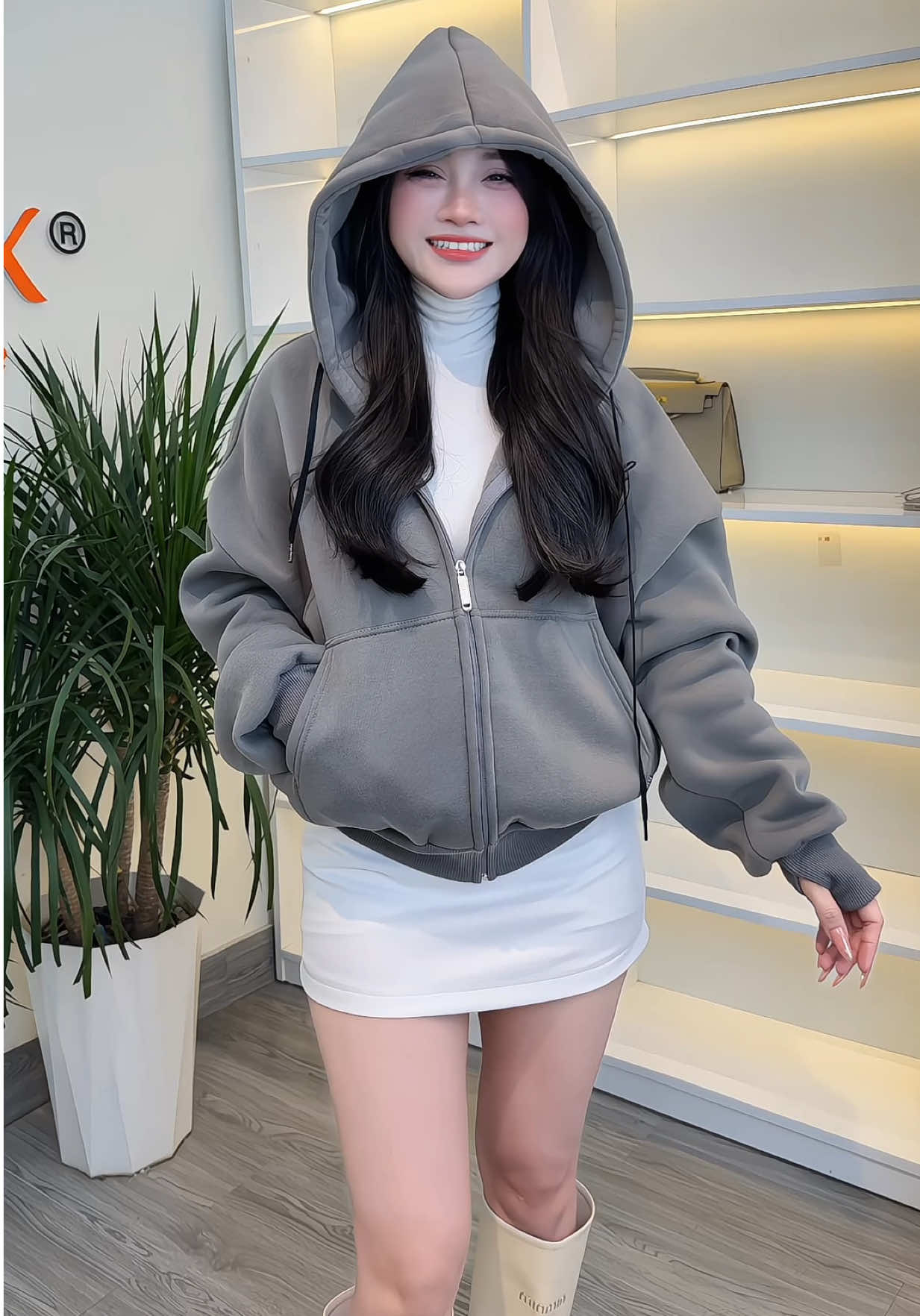 Áo khoác nỉ phom rộng thêu xinh lắm #xuhuong #aokhoac #khoacni 