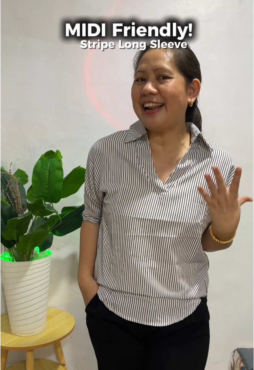 Replying to @MG Midi Friendly! Strip long sleeve for women up to plus size #stripelongsleeve #longsleeve #longsleeveforwomen #womenswear #workwear 