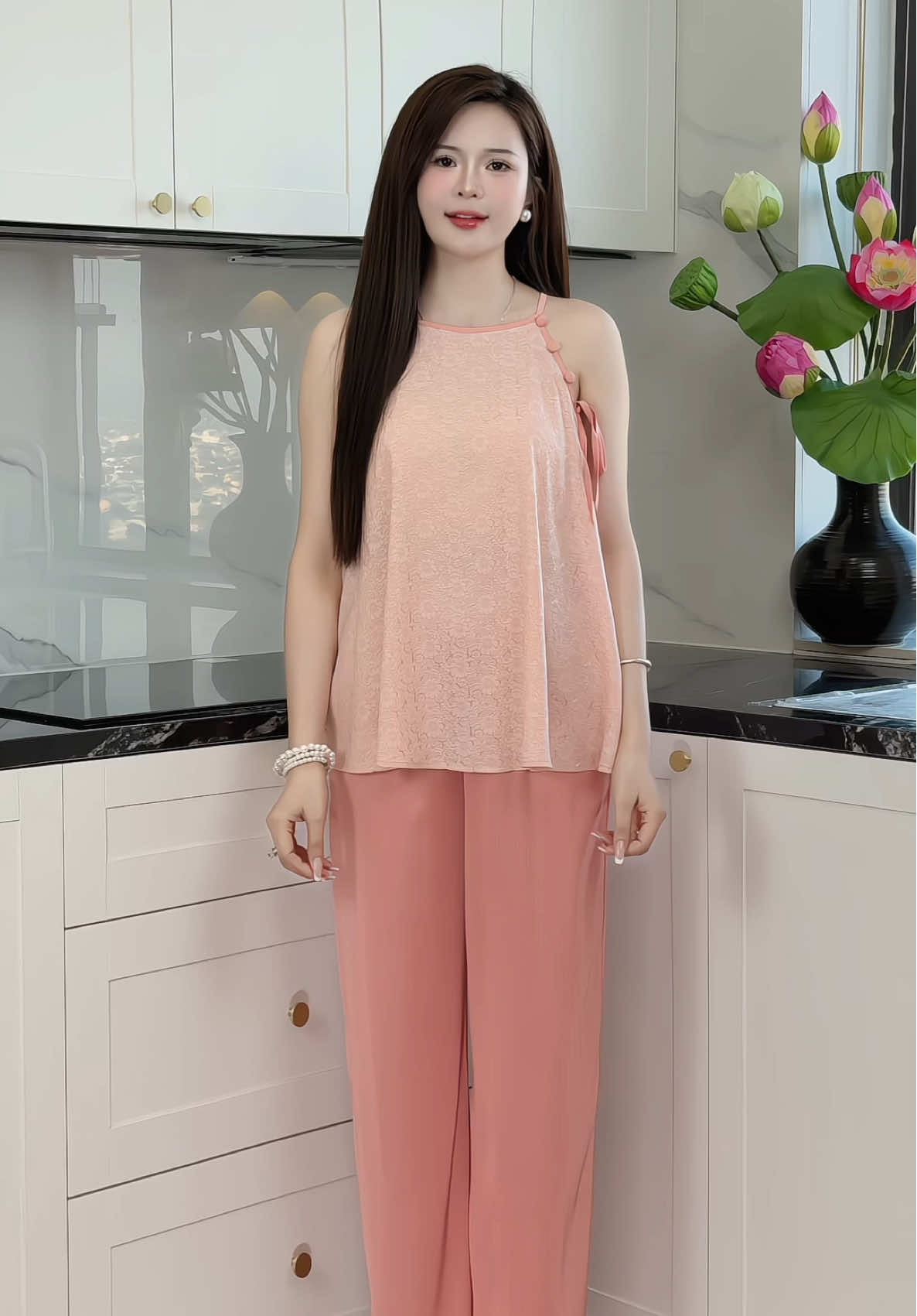 Bộ yếm xinh vải gấm phối latin mềm mát #champhanreview #boyem 