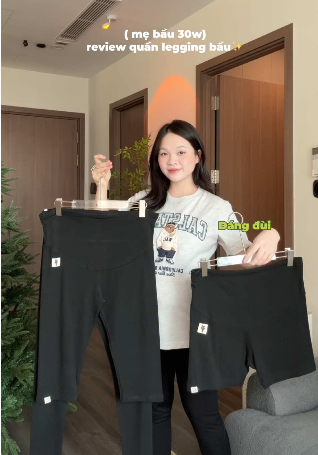Quần legging cho mẹ bầu đủ các dáng lun nè các mom✨#huongtranreview 