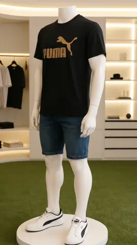 Kemeja-T lelaki dan wanita, leher bulat, lengan pendek, pakain bergaya #bajupuma #baharu #quality 