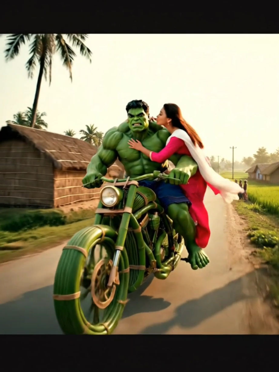 প্রেমিকার জন্য বাঁশ দিয়ে সুপার পাওয়ার বাইক বানিয়েছে হাল্ক #fun #comedy #banglafunny #ai 