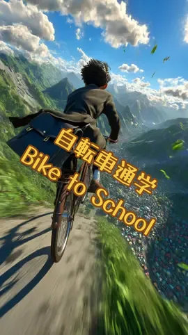 自転車通学:  こんな自転車あったら毎日学校行くのが楽しそう🌟 A bike to school:  If there were a bike like this, going to school every day would be so much fun. Music: “Get Wild” Covered by MAX4592 @MAX4592  #aianime #AIアニメ #ジブリ #bicycle #自転車 
