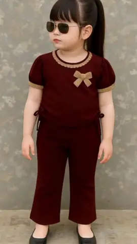 Setelan Anak Perempuan Lucu Modern motif renda pita serut#nyamandipakai #hargamurah #setelakeren #bahanadem #fypppp 