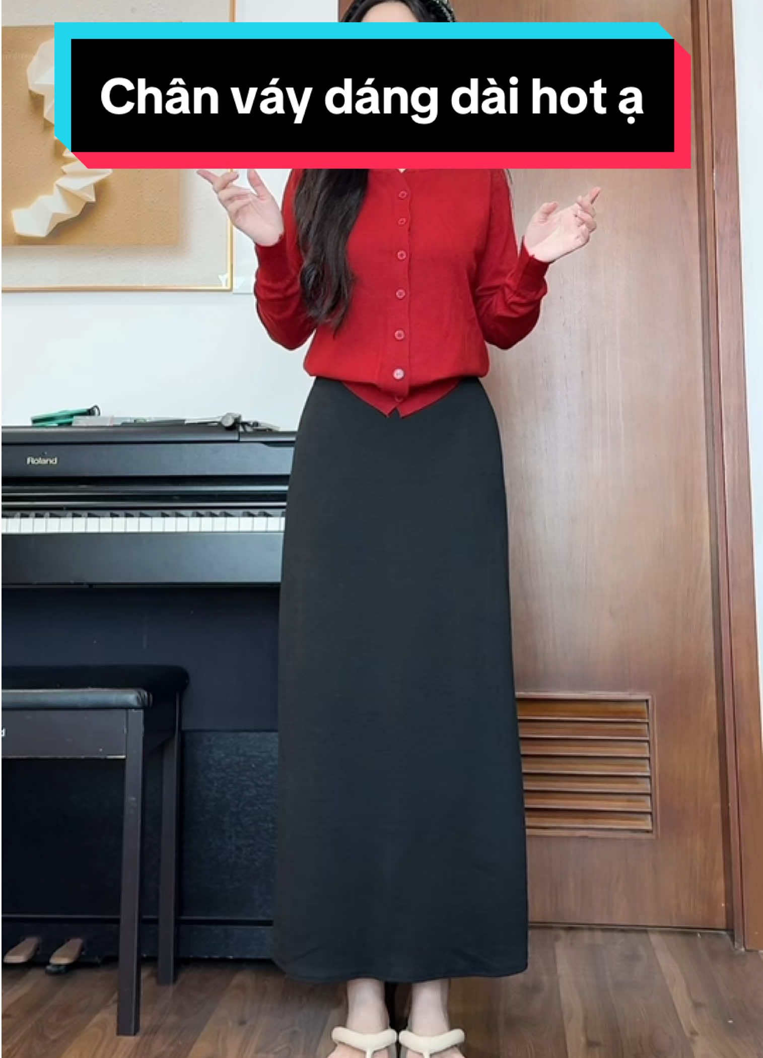 Chân váy dài xẻ hot ạ #xuhuong #outfitideas #phanhriviuuu #reviewquanao #L 