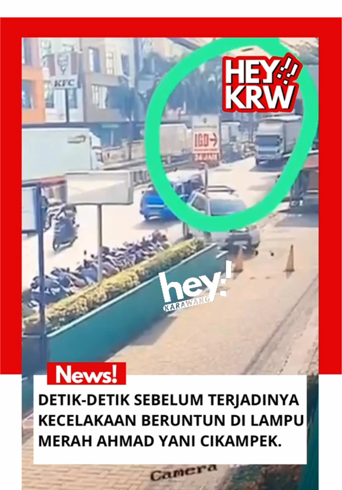 Detik-detik sebelum terjadinya Kecelakaan beruntun di Jalan Ahmad Yani Cikampek terekam CCTV. Sabtu,(29/11) pagi. #informasi #kecelakaan #update #karawang #cikampek