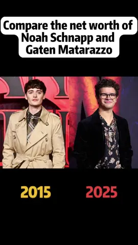 Compare the net worth of Noah Schnapp and Gaten Matarazzo#usa #fyp #foryou #us #celebrity #noahschnapp #gatenmatarazzo 