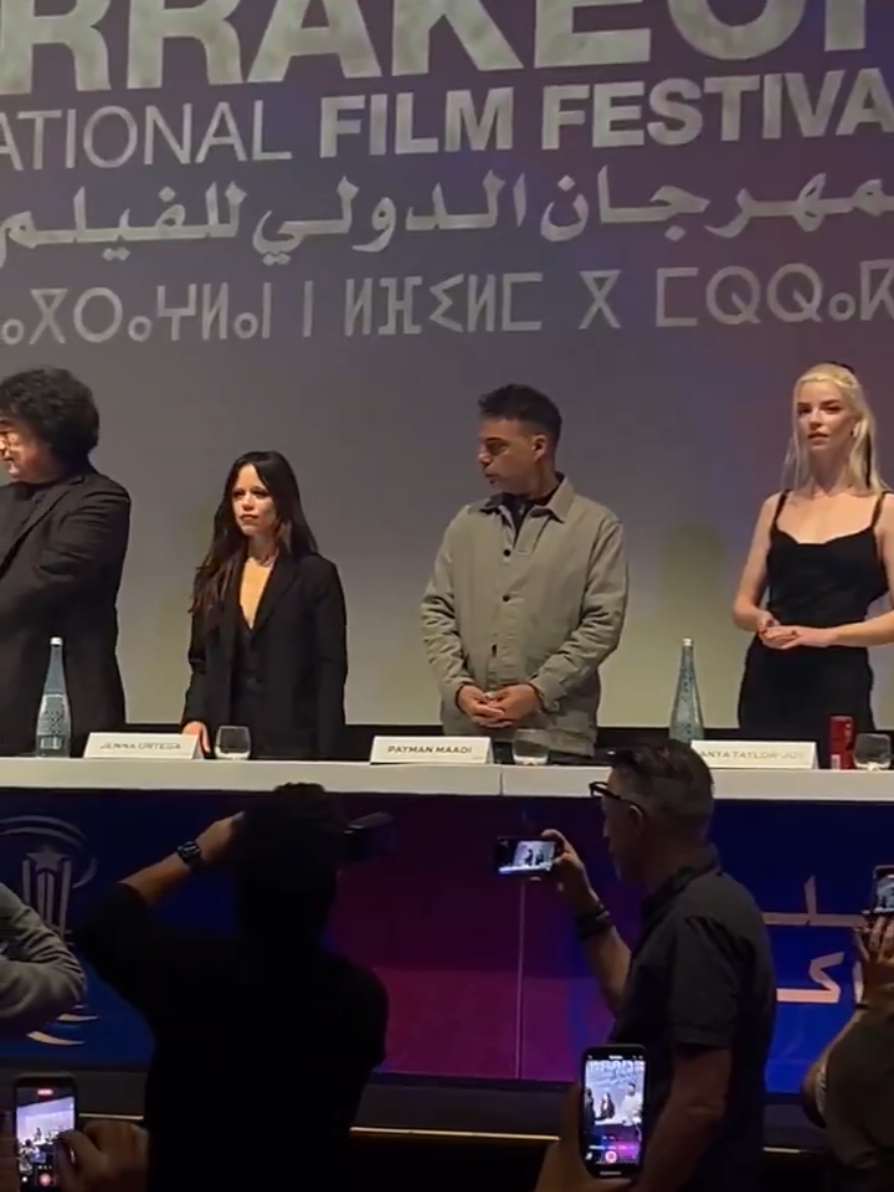 Jenna Ortega at the press conference of the Marrakech Film Festival jury.🖤 by Roxdk7 X. #jennaortega #marrakechfilmfestival #jennastan #wednesdayaddams #recommendations 