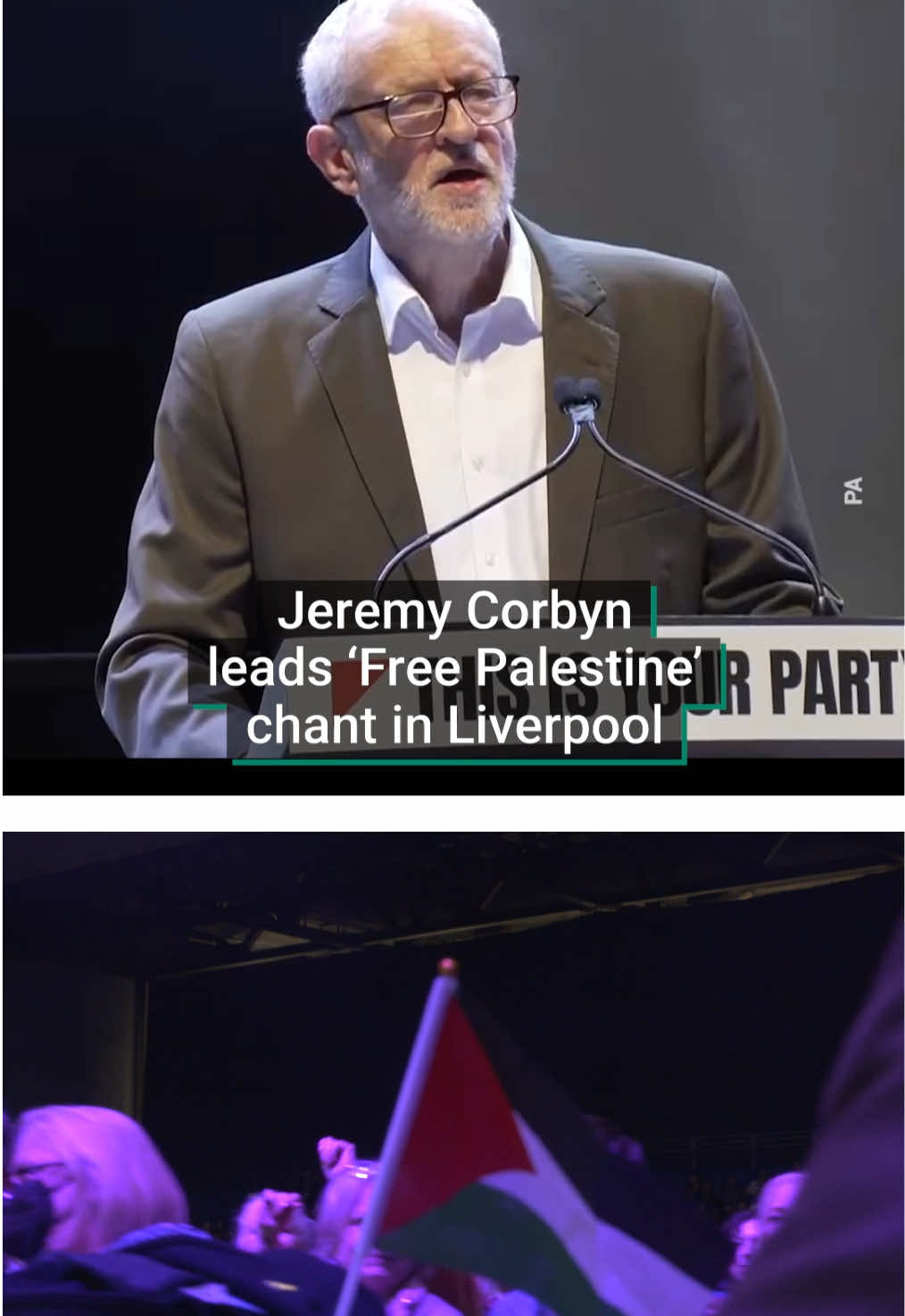 Your Party conference attendees didn’t need any encouragement #palestine #jeremycorbyn #yourparty #ukpolitics #uknews 