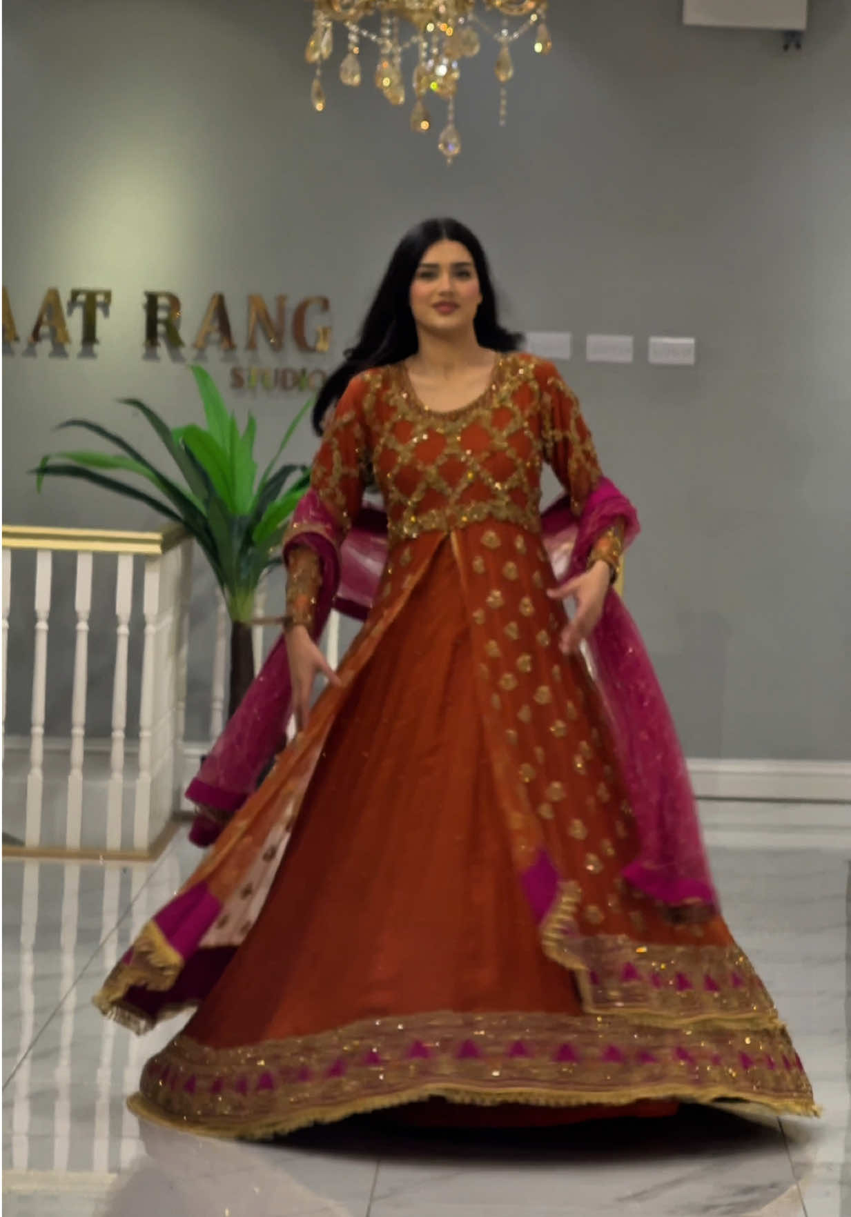 THIS SONG IS JUST ✨❤️ AMAZING MOST BEAUTIFUL MEHENDI LONG DRESS STYLE OUTFIT BY 7AATRANG🫠❤️#7aatrang #fyp #unfreezemyaccount #viral #million 