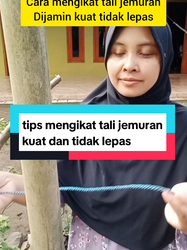 tips mengikat tali jemuran kuat dan tidak lepas #tipsmudah #tipskeseharian 