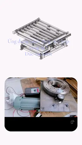 Ứng dụng bánh răng tích hợp vòng bi trong cơ cấu xoay #turn #rollerconveyor #gear #bearing #mechanical  động hóa # thiết kế máy tự động hóa 