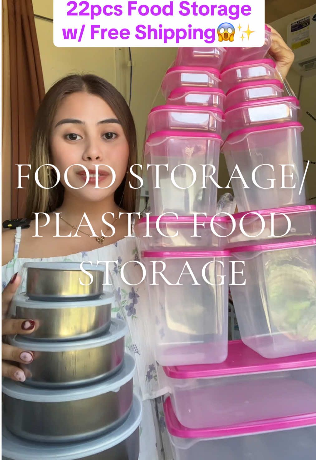 22pcs Food Storage at Free Shipping pa‼️😱✨ #foodstorage #plasticfoodstorage #stainlesssteelfoodcontainer #foodstoragecontainer 