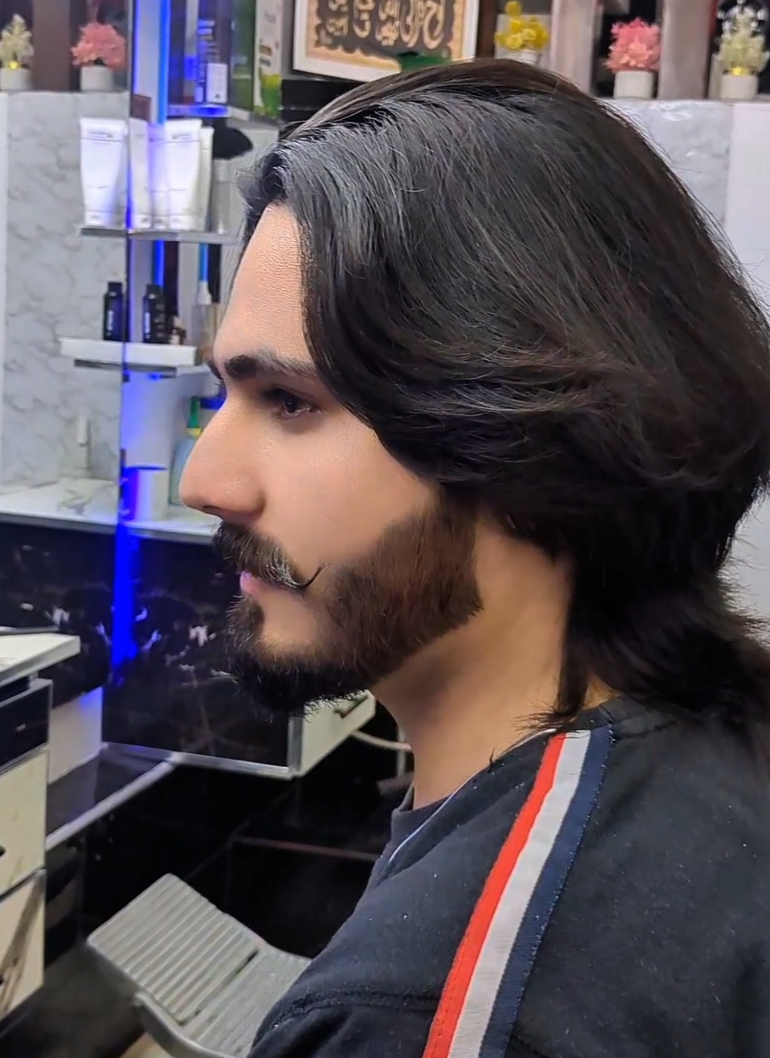 wolf hair cutt with beard transformation  Endles love bond with clients 💝  #viral #foryou #haircut #wolfcut #trendyhairstyle 