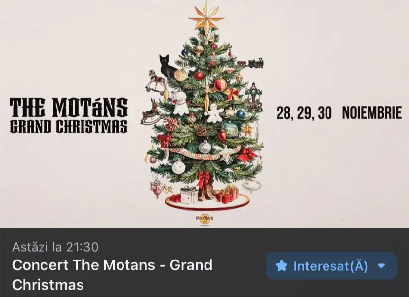The Motans - Grand Christmas | 29 noiembrie | HRC @The Motans @Hard Rock Cafe Bucharest  @Global Records   #themotans #secretariatulgeneralthemotans #hardrockcafebucharest #hardrockcafe #globalrecords                  