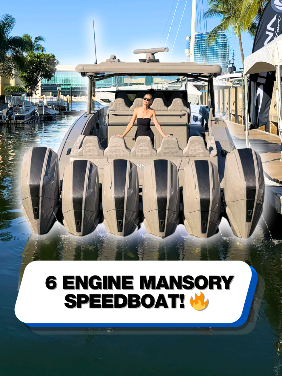 This speedboat has 6 massive engines! 🤯 #mansory #speedboat #luxury #boat #supercarblondie 