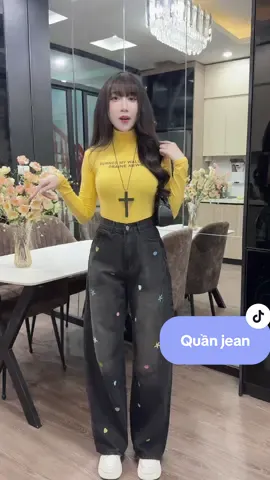 Quần jean cá tính chất mê #quanjean #quanjeannu #quanjeanongrong #quanjeanongsuong #xuhuong 