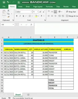 cara memisahkan data transaksi penjualan pada ms Excel #fypシ゚ #tutorialexcel #excel 