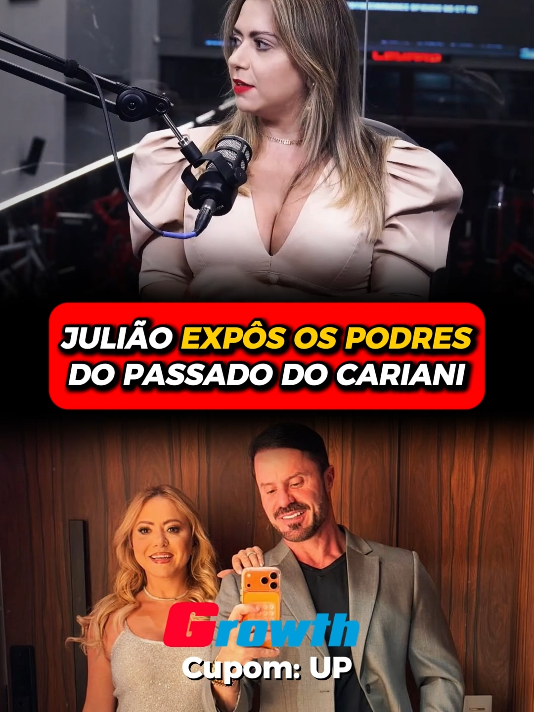 🏷️ Cupom “UP” na @growth.supplements . . . Julião expôs os podres do passado do Cariani . . . #renatocariani #taticariani #juliobalestrin