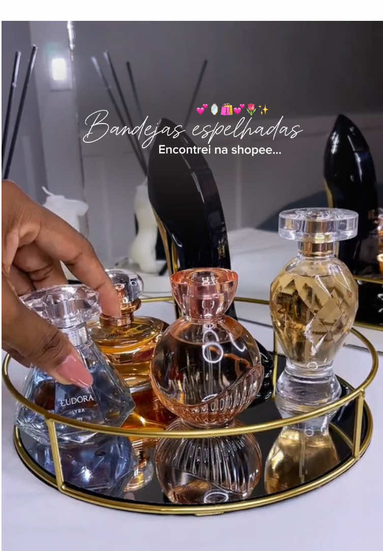 Bandeja espelhas para decoração 💕🌷🪞✨ link nos comentários #decoration #shopee #viral #garotasapoiamgarotas💝🎀✨️ #produtosdashopee 