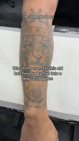 Watch me transform this old half finished tattoo into a new 10/10 piece #tattoo #tattoorework #tattoodesign #tattootok #forearmtattoo 