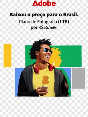 Baixou o preço. Photoshop e Lightroom com 1TB por R$55/mês. Compre agora