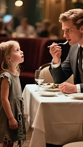 A hungry little girl walked into a luxury restaurant and asked, ‘Can I eat with you?’… and what that millionaire did next, no one expected#emotionalstory #storyvideo #story #unitedstates #fyp 