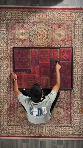 رسم 🐎على ورق السجاد😍#تصويري #فن #لوحه#رسم #اجواء_الشتاء 