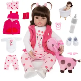 😭💖 Que bebê mais realista! Sua filha vai amar a nova amiga! Boneca Reborn Girafinha Luxo 🦒 Mães, quem aí tem uma pequena que sonha em ter um 