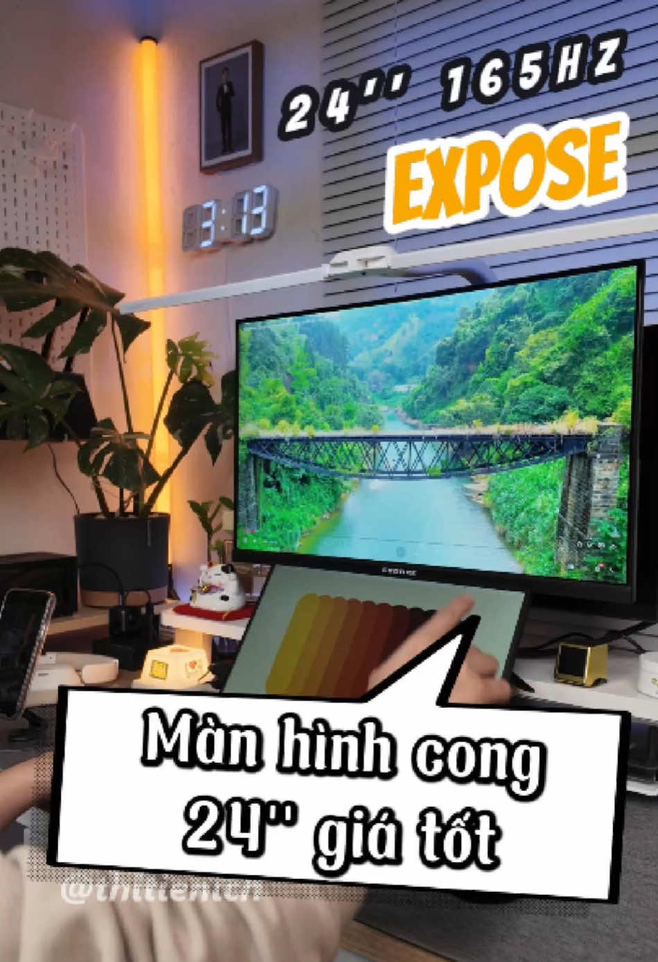 Màn hình cong Expose gaming giá rẻ, mấy bạn svien hoặc ae mua về làm màn phụ chiến tốt. #manhinh #manhinhgaming #expose #thitienich #xuhuong 