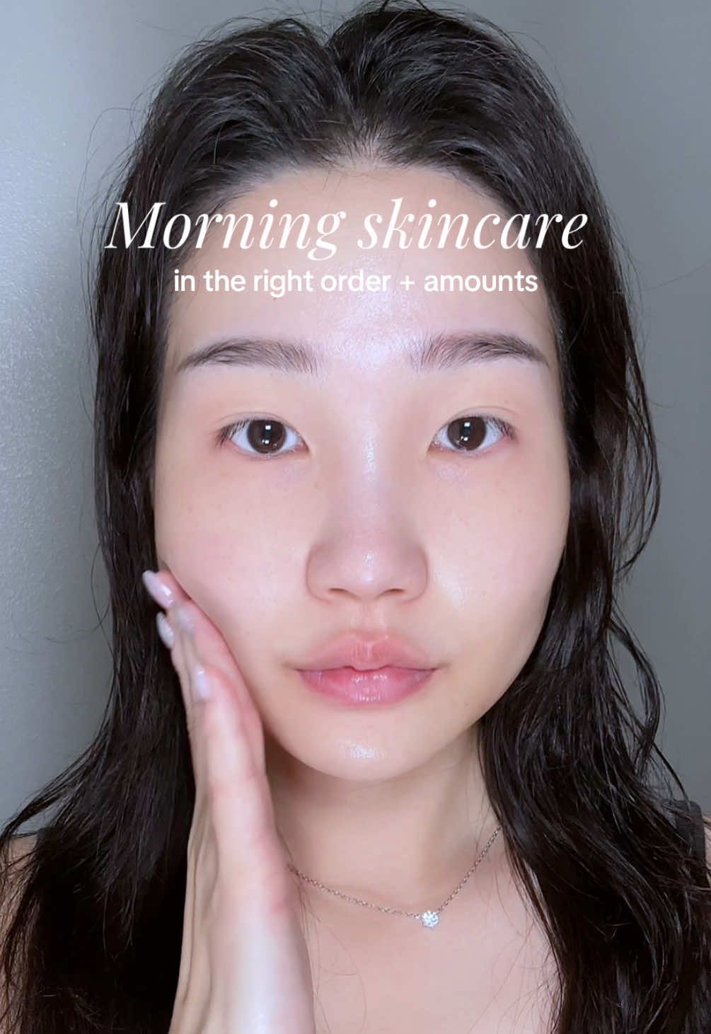 Morning skincare order + how much you actually need #skincareroutine #morningskincareroutine #skincaretips #SkinCare101 #morningroutine 