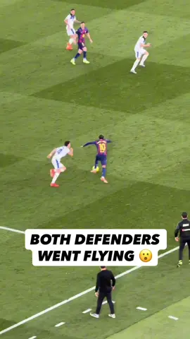 WAIT FOR IT 😂 An Alaves defender tried, and failed, to stop this Lamine Yamal run, and took out his teammate in the process.  📹: @Kossi 