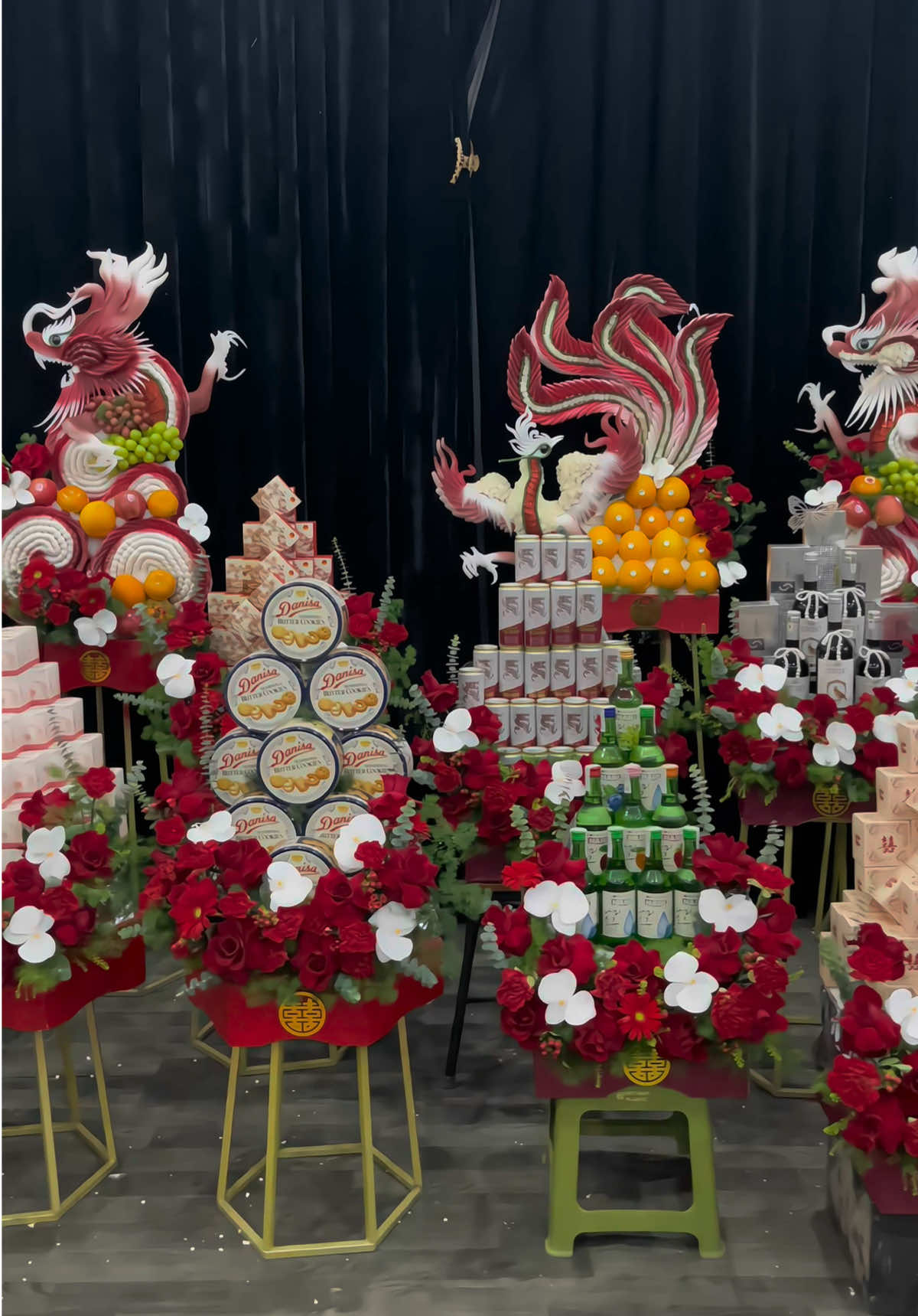 Đại lễ bộ 18 tráp tone đỏ mix trắng nhà e ạh🥰❤️🤍 #trapcuoihungyen #viral #ngoclongwedding #leanhoi #89hungyen🇻🇳 