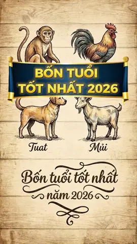 Bốn Tuổi tốt nhất năm 2026#tuoithan #tuoidan #tuoituat #tuoimui #tuvi12congiap 
