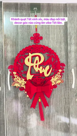 Khánh quạt Tết chất liệu đẹp, họa tiết sắc sảo, treo cửa hay treo shop đều hút tài lộc.#khanhquatnhung #khanhquatnhungtrangtritet #decor #phukien #xuhuong 