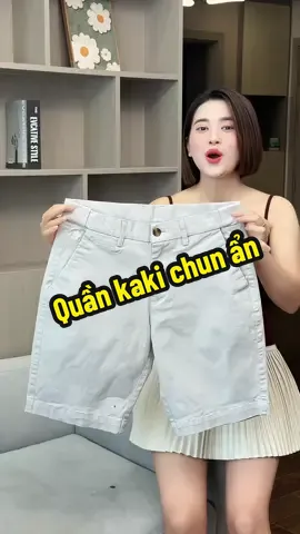 Quần kaki chun ẩn co dãn#kieugialinh #quanshortnam #quankaki 