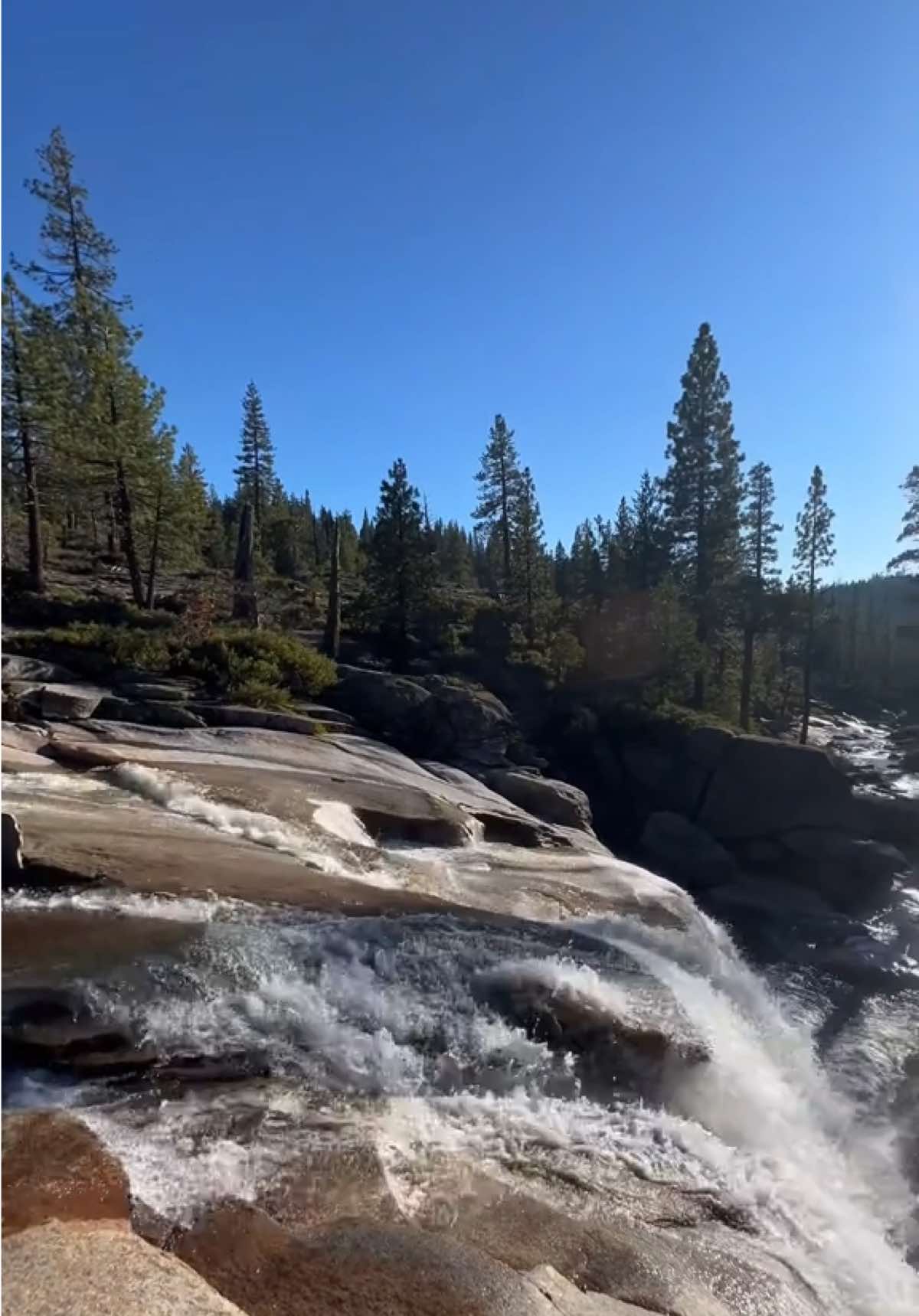 Hard to believe this was completely dry in August… today it’s full and alive again💦 #bassifalls #sierra #waterfallhike #californiatrails #eldoradonationalforest 