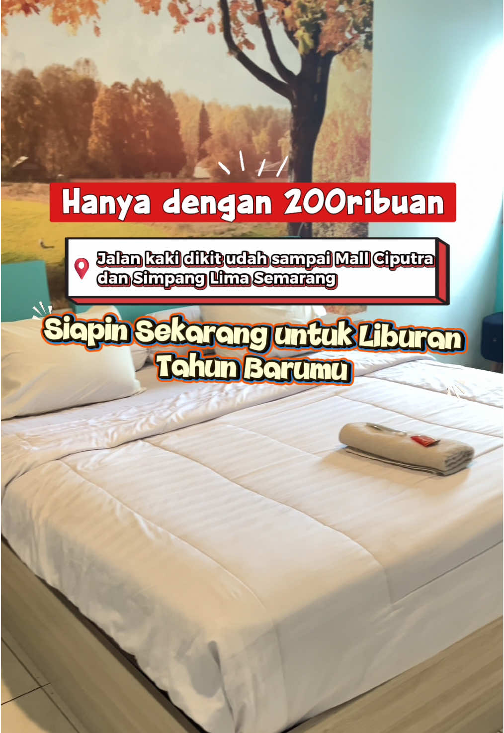 Nemu hotel nyaman di tengah kota Semarang yang harganya masih ramah dompet? 😭❤️ Serius, RedDoorz Plus near Ciputra Mall Simpang Lima 2 ini beneran strategis banget! 🏨 Kamar super bersih & nyaman 🌬️ AC dingin + air panas lancar 📶 WiFi kenceng 🛏️ Kasur empuk, kualitas RedDoorz Plus 📍 Jalan kaki ke Ciputra Mall & deket banget Simpang Lima Cocok buat liburan, kerja, atau short staycation tanpa ribet. Langsung booking di aplikasi RedDoorz dan jangan lupa pakai kode promo “YUKNGINEP” biar makin hemat! 🔥👇 #RedDoorz #RedTravelers #bukasemuapintu #reddoorzindonesia #fyp 