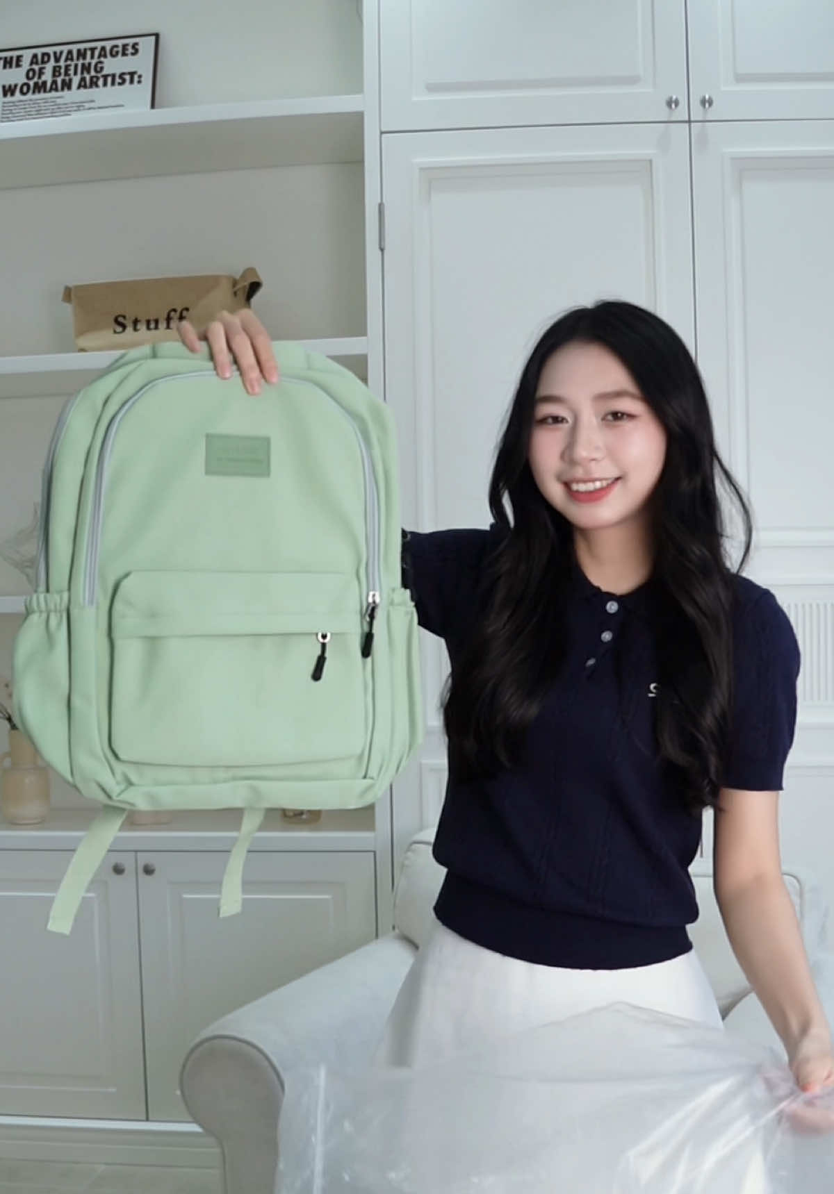 Mãi một tình iu với balo xanh mint xinh iu 🍃🍏 #lacibag #balo #backpack #viral #school 