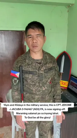 Maraming salamat po sa inyong katapangan, tapat na serbisyo at  paglilingkod sa ating bayan sir Jerome J. Jacuba. 🫡 To God be all the glory! #AFPyoucanTRUST  #PhilippineArmy  #FSRR  #followersreels 