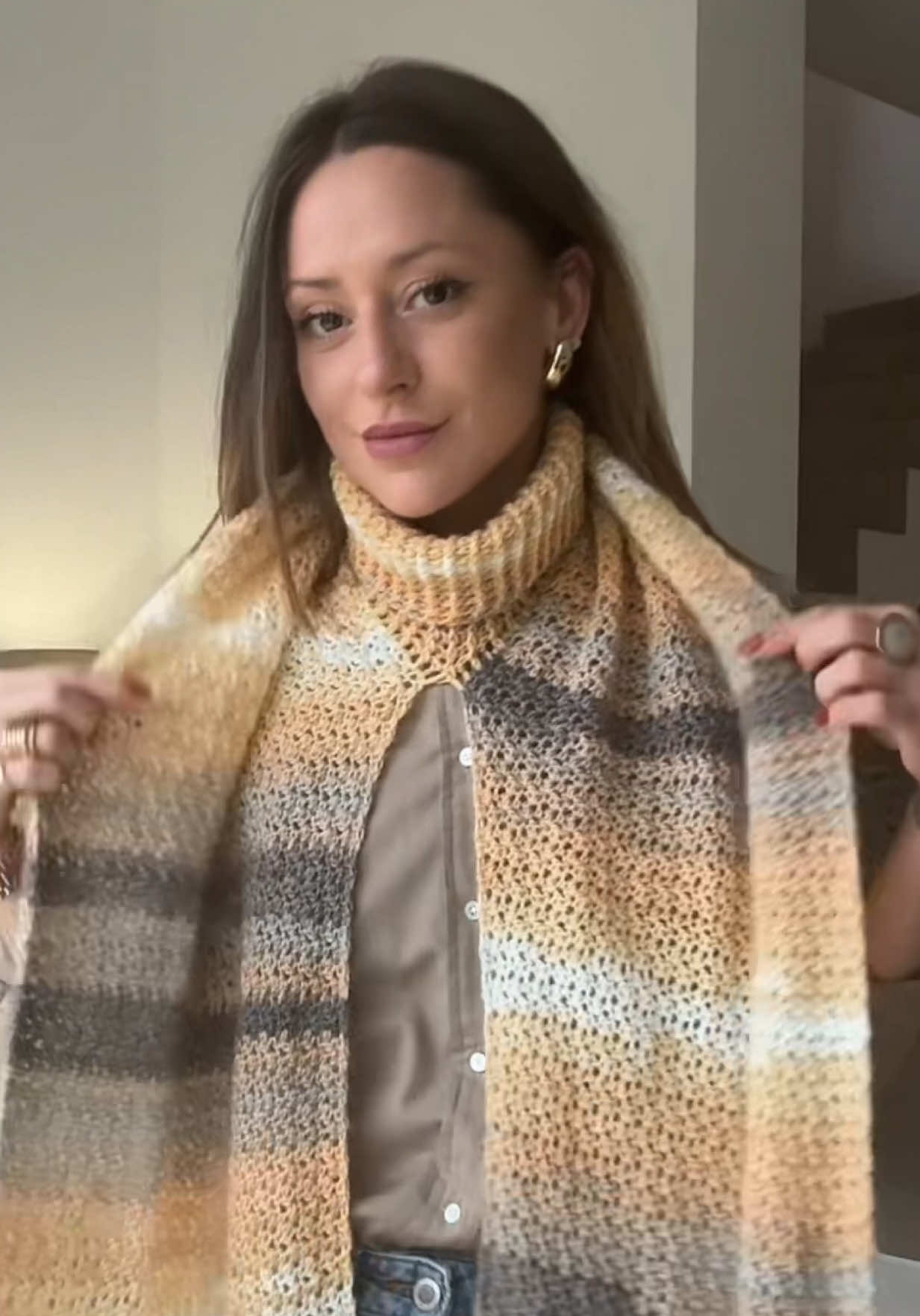 3 en 1 Magique écharpe à faire absolument 🤩 #pattern #scarf #echarpe #crochet 