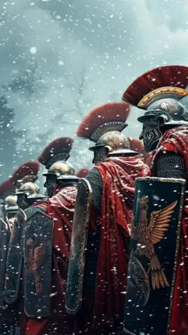 roman soldiers march through a snow storm  #fyp #ai #rome #roman #legion 